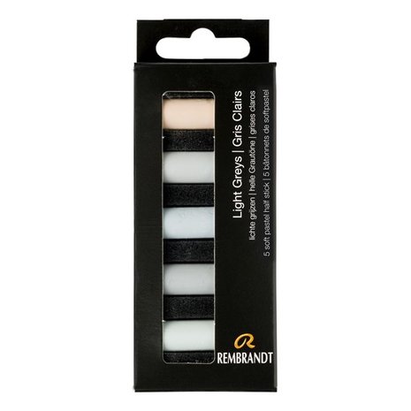 Licht Grijzen set met 5 halve Rembrandt Softpastels