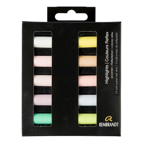 Accentkleuren 10 Halve set met 10 halve Rembrandt Softpastels