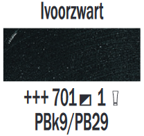 Ivoorzwart Rembrandt Olieverf Royal Talens 40 ML (Serie 1) Kleur 701