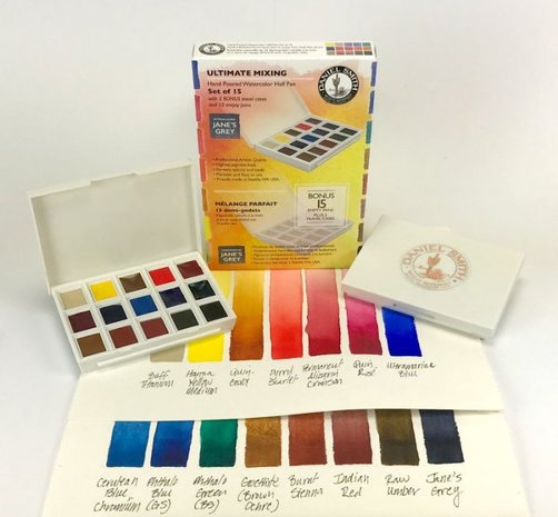 Ultimate Mixing Colors Set Daniel Smith 15 Halve napjes Aquarelverf / half pans Watercolour