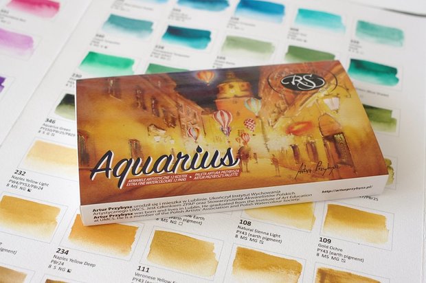 Arthur Przybysz's set Aquarius 12 hele napjes Aquarelverf van Roman Szmal Set 143