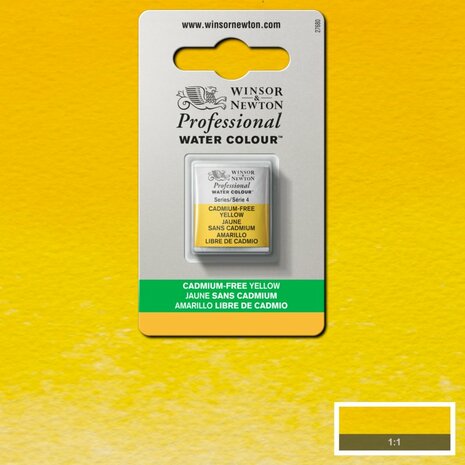 Cadmium-Free Yellow (S4) Professional Watercolour van Winsor & Newton Half napje Kleur 890