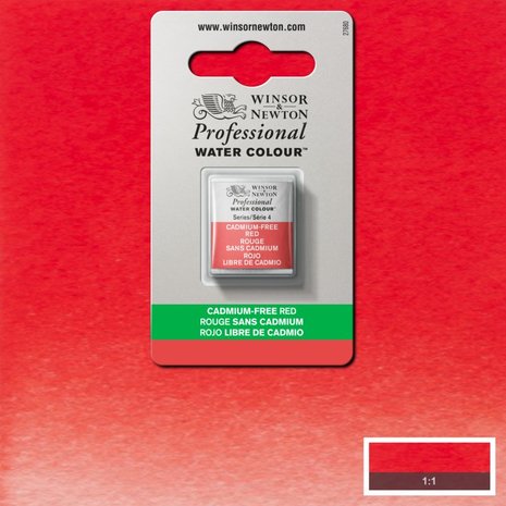 Cadmium-Free Red (S4) Professional Watercolour van Winsor & Newton Half napje Kleur 901
