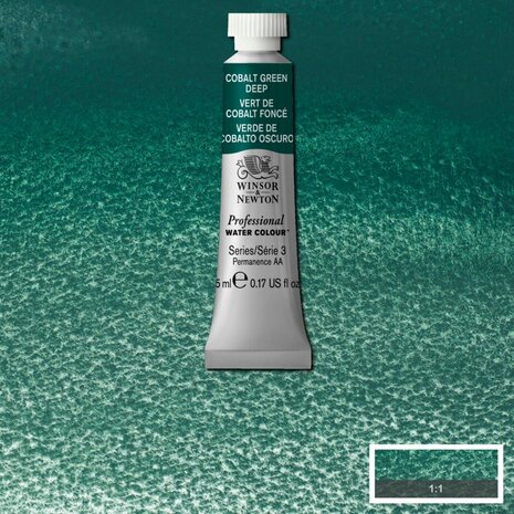 Cobalt Green Deep (S3) Professional Watercolour van Winsor & Newton 5 ml Kleur 185