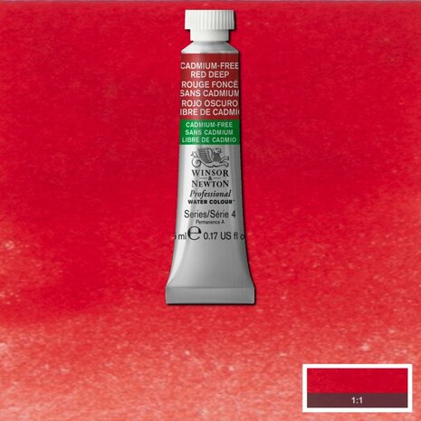 Cadmium-Free Red Deep (S4) Professional Watercolour van Winsor & Newton 5 ml Kleur 895