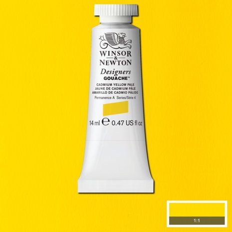 Cadmium Yellow Pale (S 4) Designers Gouache van Winsor & Newton 14 ML Kleur 118