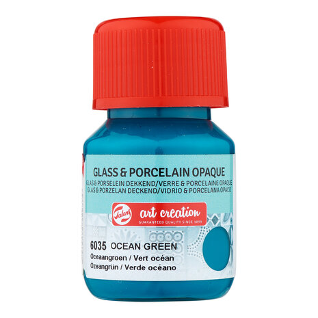 Oceaangroen Dekkend / Opaque Art Creation Glas & Porseleinverf 30 ML Kleur 6035