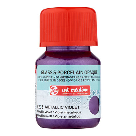 Metallic Violet Dekkend / Opaque Art Creation Glas & Porselein 30 ML Kleur 8203