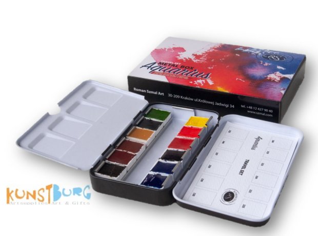 Aquarius aquarelverf Travel set in metalen kistje van Roman Szmal