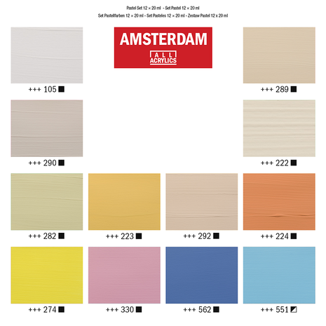 Pastel set Amsterdam Standard Series Acrylverf 12 x 20 ml