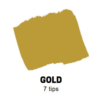 Gold Schuin afgeslepen punt Posca Acrylverf Marker PC17K Kleur 25