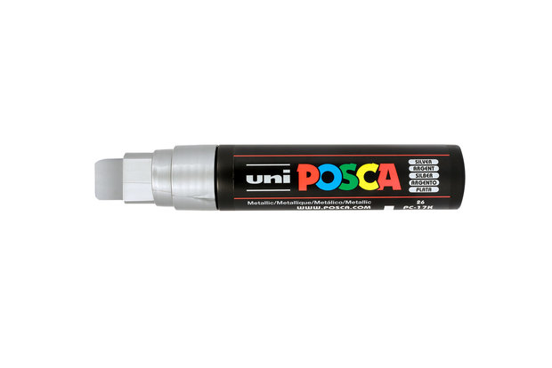 Silver Schuin afgeslepen punt Posca Acrylverf Marker PC17K Kleur 26