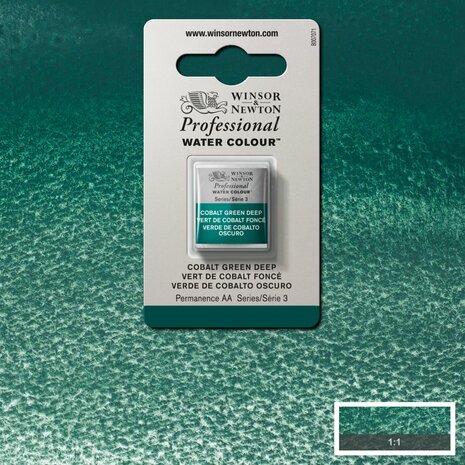 Cobalt Green Deep Serie 3 Professional Watercolour Half Napje van Winsor & Newton Kleur 185