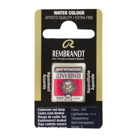 Cadmiumrood Donker (S 3) Rembrandt Aquarelverf Napje Kleur 306