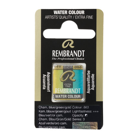 Kameleon Blauw Groen Goud (S 3) Rembrandt Aquarelverf Napje Kleur 863