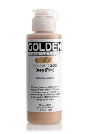 Iridescent Goud donker (fijn) Golden Fluid Acrylverf Flacon 118 ML Serie 7 Kleur 2455