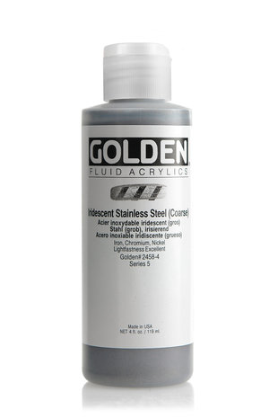 Iridescent Roestvrijstaal (grof) Golden Fluid Acrylverf Flacon 118 ML Serie 5 Kleur 2458