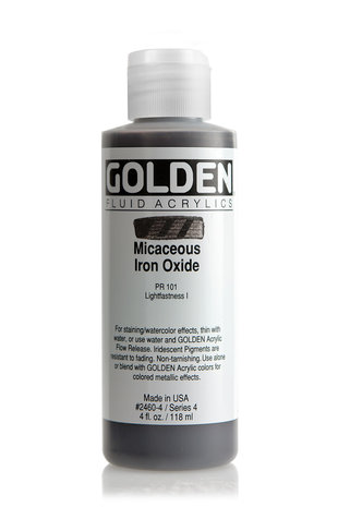 Iridescent Micahoudendoxydijzer Golden Fluid Acrylverf Flacon 118 ML Serie 4 Kleur 2460