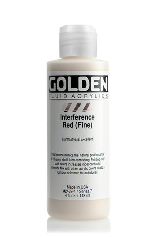 Interference Rood (fijn) Golden Fluid Acrylverf Flacon 118 ML Serie 7 Kleur 2469