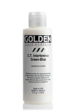 Interference Groen / Blauw Golden Fluid Acrylverf Flacon 118 ML Serie 6 Kleur 2484