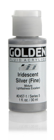 Iridescent Zilver (fijn) Golden Fluid Acrylverf Flacon 30 ML Serie 5 Kleur 2457