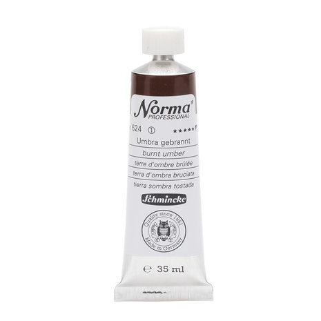 Burnt Umber (Serie 1) kleur 624 Norma Professional Olieverf Schmincke 35 ML