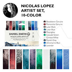 Nicolas Lopez Artist Watercolor Set Aquarelverf Daniel Smith (Extra fine Watercolour) 10 x 5 ml tubes
