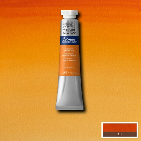 Cadmium Orange Cotman Water Colour / Aquarelverf van Winsor & Newton 21 ML Kleur 090