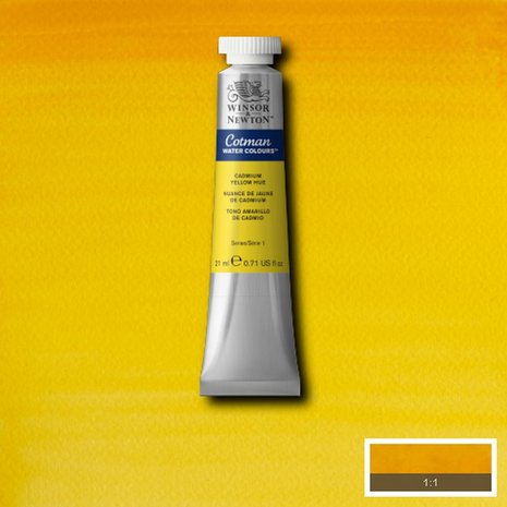 Cadmium Yellow Hue Cotman Water Colour / Aquarelverf van Winsor & Newton 21 ML Kleur 109