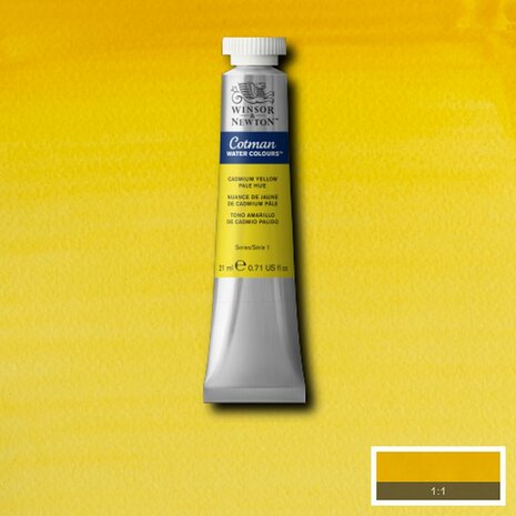 Cadmium Yellow Pale Cotman Water Colour / Aquarelverf van Winsor & Newton 21 ML Kleur 119