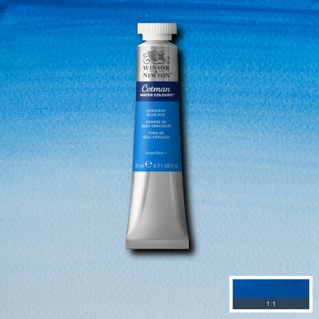 Cerulean Blue Hue Cotman Water Colour / Aquarelverf van Winsor & Newton 21 ML Kleur 139