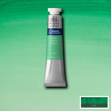 Emerald Cotman Water Colour / Aquarelverf van Winsor & Newton 21 ML Kleur 235