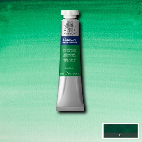Intense Green Cotman Water Colour / Aquarelverf van Winsor & Newton 21 ML Kleur 329
