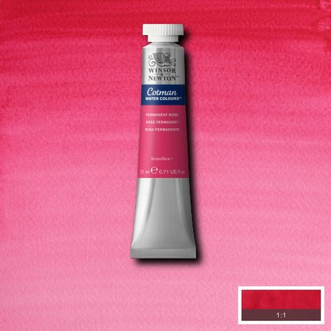 Permanent Rose Cotman Water Colour / Aquarelverf van Winsor & Newton 21 ML Kleur 502