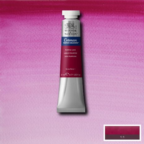 Purple Lake Cotman Water Colour / Aquarelverf van Winsor & Newton 21 ML Kleur 544