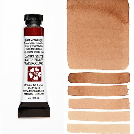 Burnt Sienna Light (S1) Aquarelverf Daniel Smith (Extra fine Watercolour) 5 ML Kleur 230