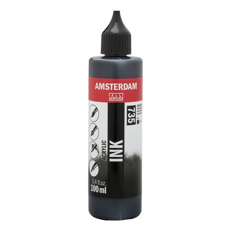 Oxydzwart Acryl Inkt Amsterdam 100 ML Kleur 735
