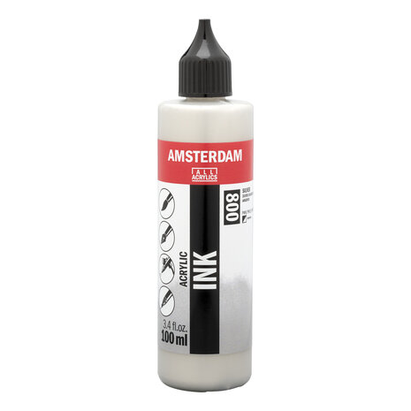 Zilver Acryl Inkt Amsterdam 100 ML Kleur 800