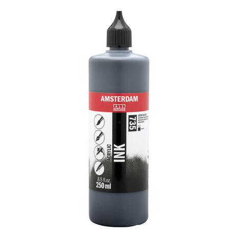 Oxydzwart Acryl Inkt Amsterdam 250 ML Kleur 735
