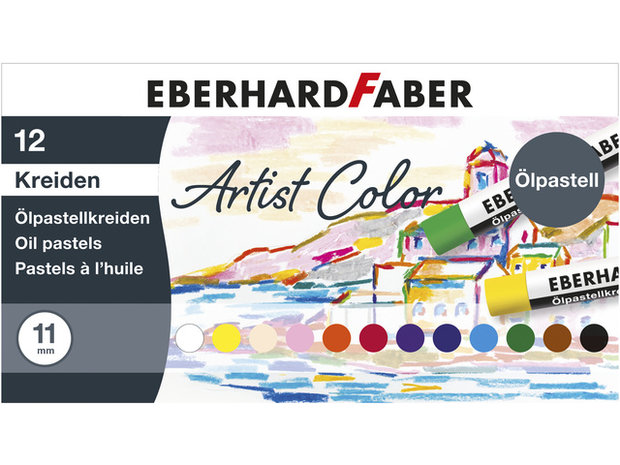 12 x Eberhard Faber Oliepastels (11mm) Assortiment kleuren