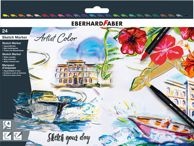 24 x Eberhard Faber Sketch markers Assortiment kleuren