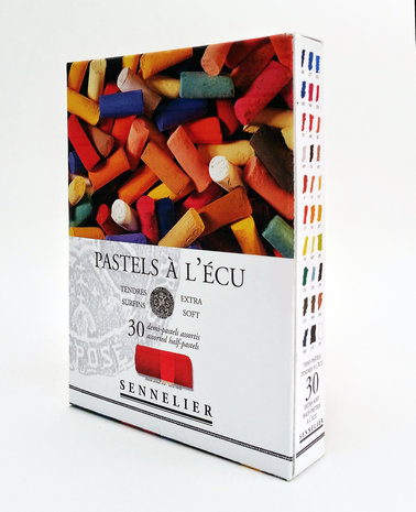 Karton doosje Pastel à l'ecu 30 1/2 halve pastels standaard kleuren van Sennelier