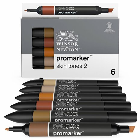 Promarker 6 x Skin Tones (2) van Winsor & Newton Set 115