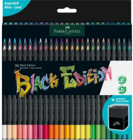 50 x Black Edition kleurpotloden Faber-Castell