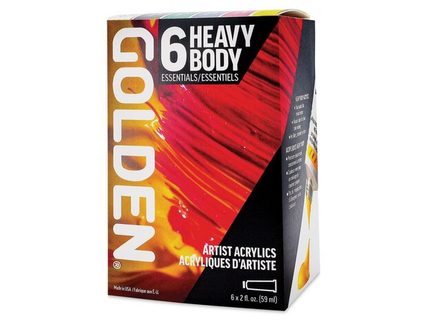 Essentials set 6 x 59 ML Golden Heavy Body Acrylverf