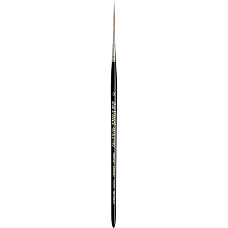 MAESTRO Serie 1203K liner penseel maat 0 – Kolinsky marterhaar penseel voor olieverf, extra fijne punt voor detail en impasto