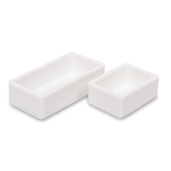 Vergelijking tussen halve en hele napjes aquarelverf van Sennelier, kunststof 1,6 ml en 3,2 ml