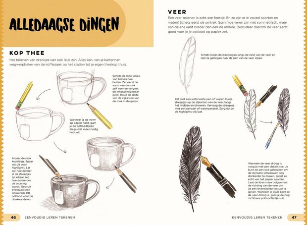 Voorbeeldpagina uit Eenvoudig leren tekenen met duidelijke stap voor stap uitleg 3