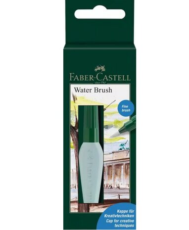 Faber-Castell fijn penseel met watertank 6ml – groen, punt F met omverpakking