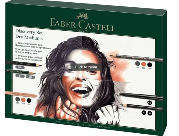 Faber-Castell Pitt Monochrome Discovery Set 17-delig met dry art materialen aanzicht